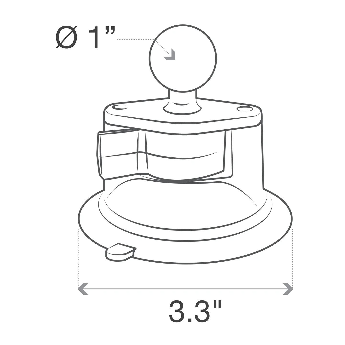 RAM-B-224-1U - RAM Mounts Twist-Lock Suction Cup Base with 1” Ball – Image 4