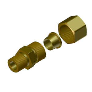 Compression Straight Fitting 5/16 in With Ferrule