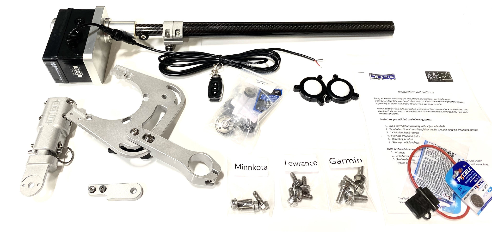 Live Foot Turret System With Universal Trolling Motor for Force, Ultrex and Ghost and Universal Transducer Bracket